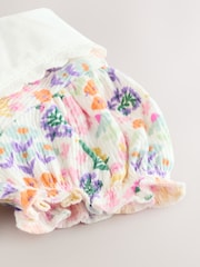 Bright Multi Colour Floral Printed Baby Woven Collared Romper - Image 5 of 8