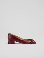 LK Bennett Cici Bordeaux Casual Resin Buckle Courts - Slika 1 iz 4