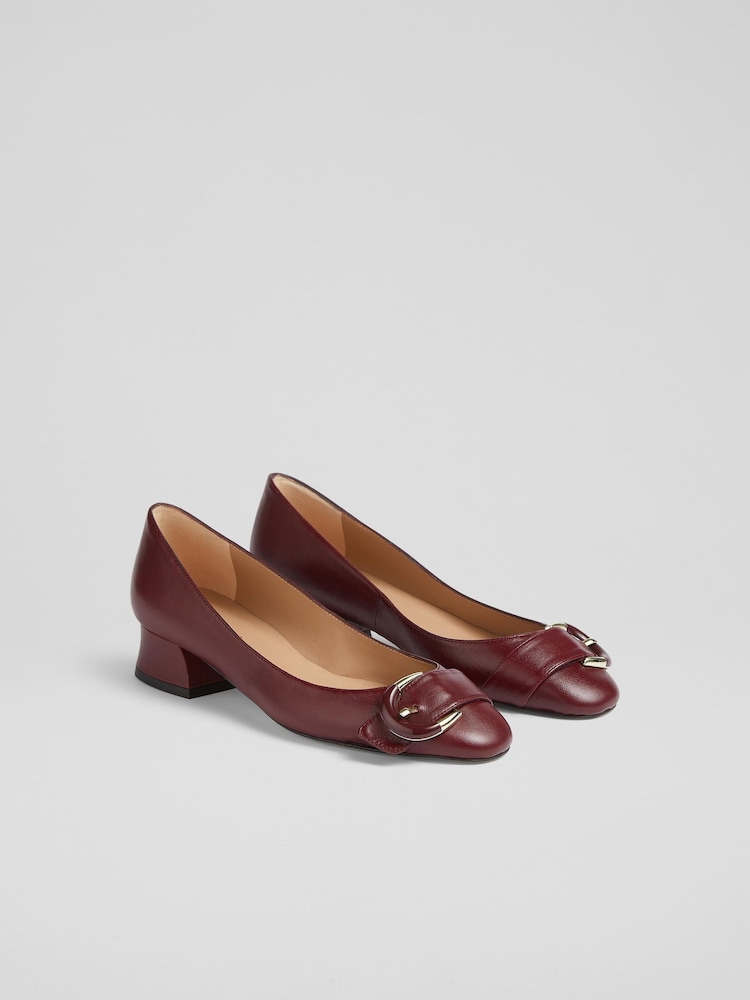 LK Bennett Cici Bordeaux Casual Resin Buckle Courts - Slika 2 iz 4