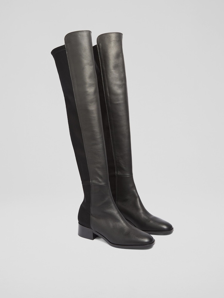LK Bennett – Overknee-Stiefel mit halbem Stretcheinsatz - Bild 2 von 4 LK Bennett – Overknee-Stiefel mit halbem Stretcheinsatz - Bild 2 von 4