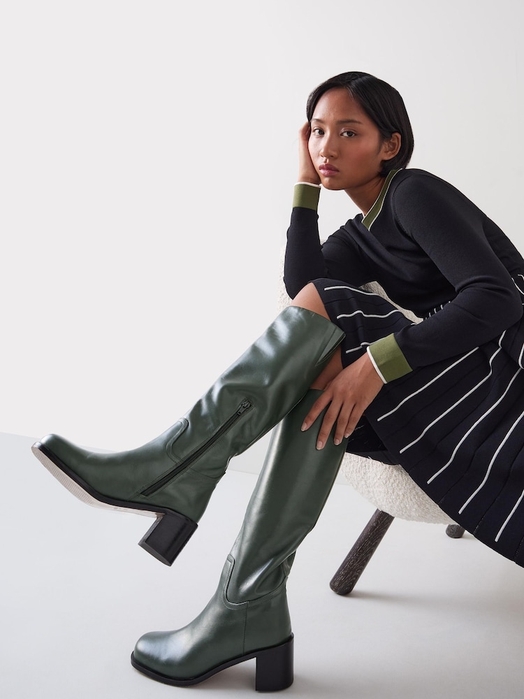 LK Bennett Claude Block Heels with Rounded Square Boots - Bild 4 von 4