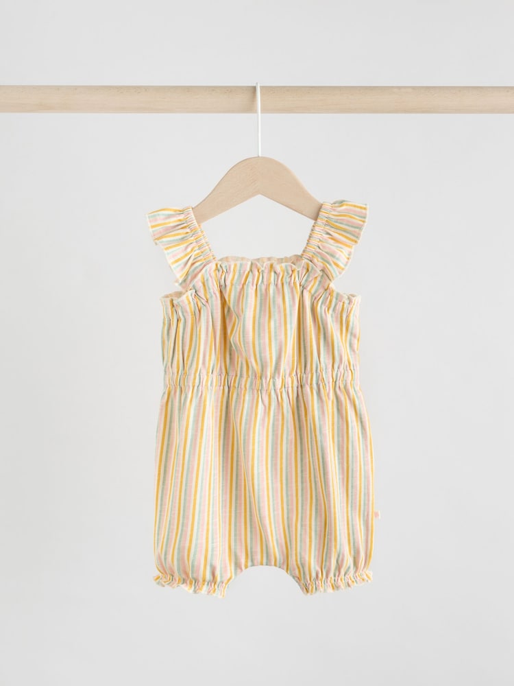 Stripe and Spot Printed 100% Cotton Baby Rompers 2 Pack - Image 2 of 8