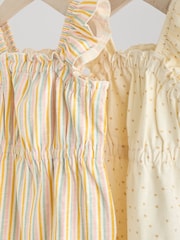Stripe and Spot Printed 100% Cotton Baby Rompers 2 Pack - Image 5 of 8