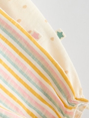 Stripe and Spot Printed 100% Cotton Baby Rompers 2 Pack - Image 6 of 8