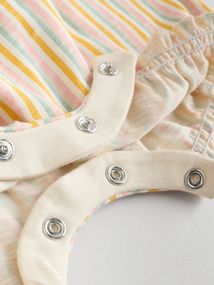Stripe and Spot Printed 100% Cotton Baby Rompers 2 Pack - Image 8 of 8