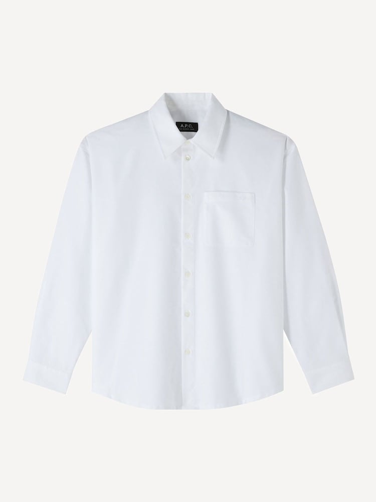 A.P.C. White Boyfriend Embroidered Shirt - Image 1 of 4