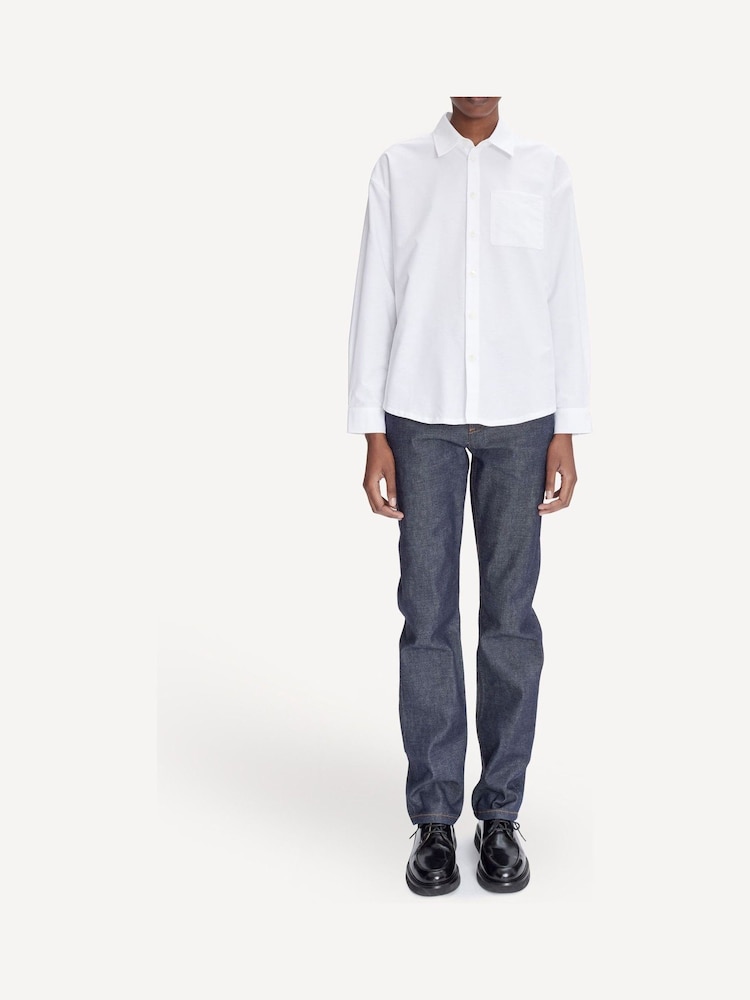 A.P.C. White Boyfriend Embroidered Shirt - Image 4 of 4