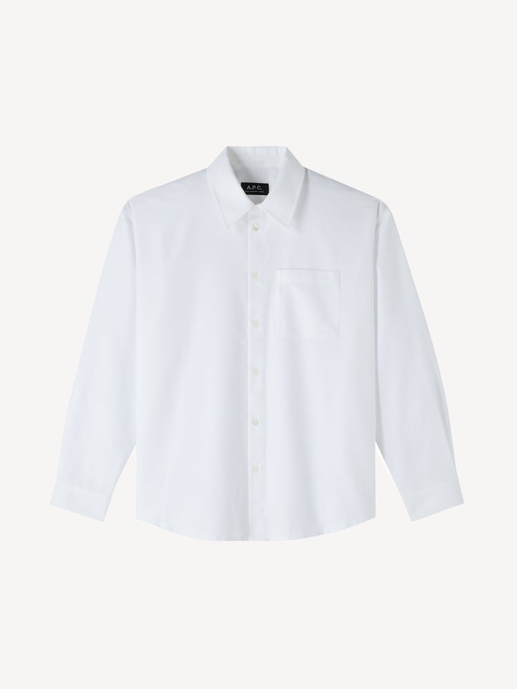 A.P.C. White Boyfriend Embroidered Shirt - Image 4 of 4 A.P.C. White Boyfriend Embroidered Shirt - Image 4 of 4