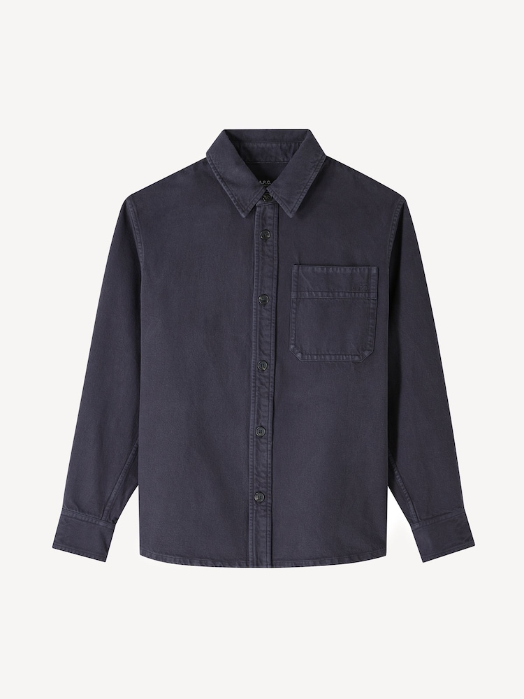A.P.C. Blue Basile Embroidered Overshirt - Image 5 of 5