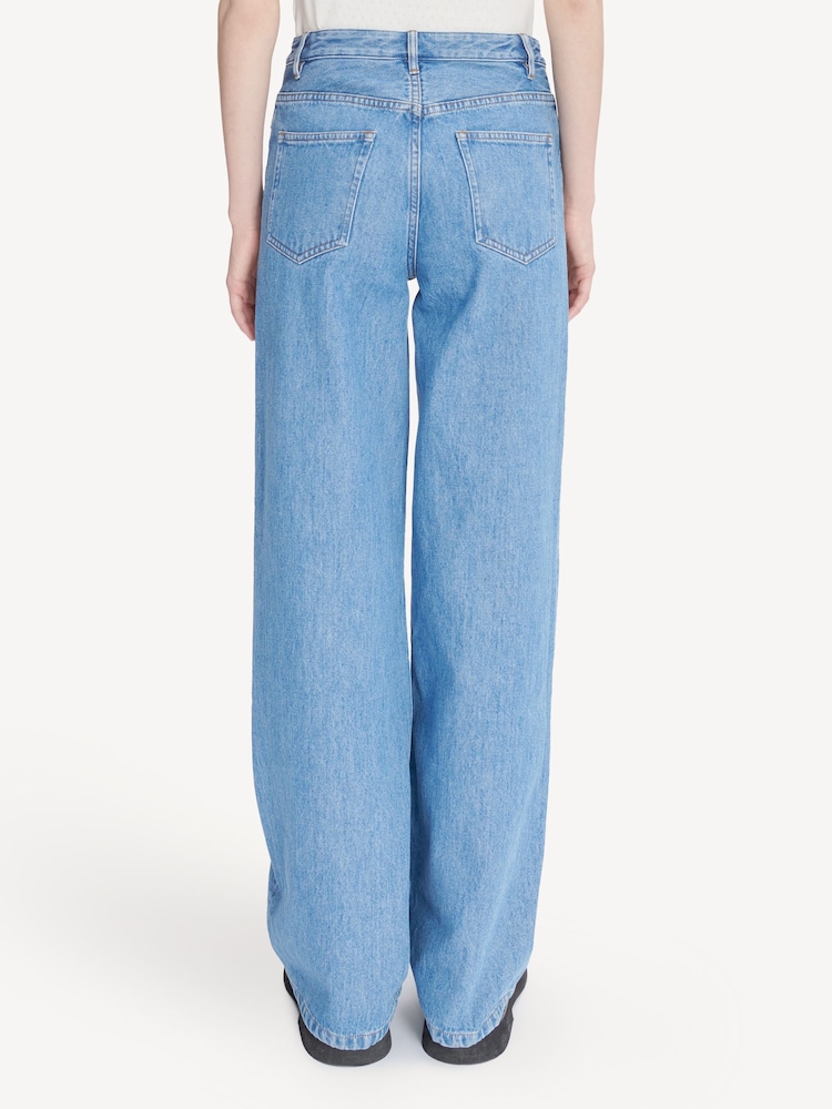 A.P.C. Washed Indigo Elisabeth High Rise Wide Leg Jeans - Image 2 of 6