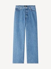 A.P.C. Washed Indigo Elisabeth High Rise Wide Leg Jeans - Image 6 of 6