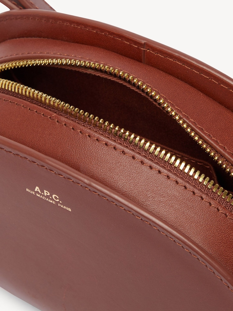A.P.C. Brown Mini Half-Moon Bag - Image 8 of 8