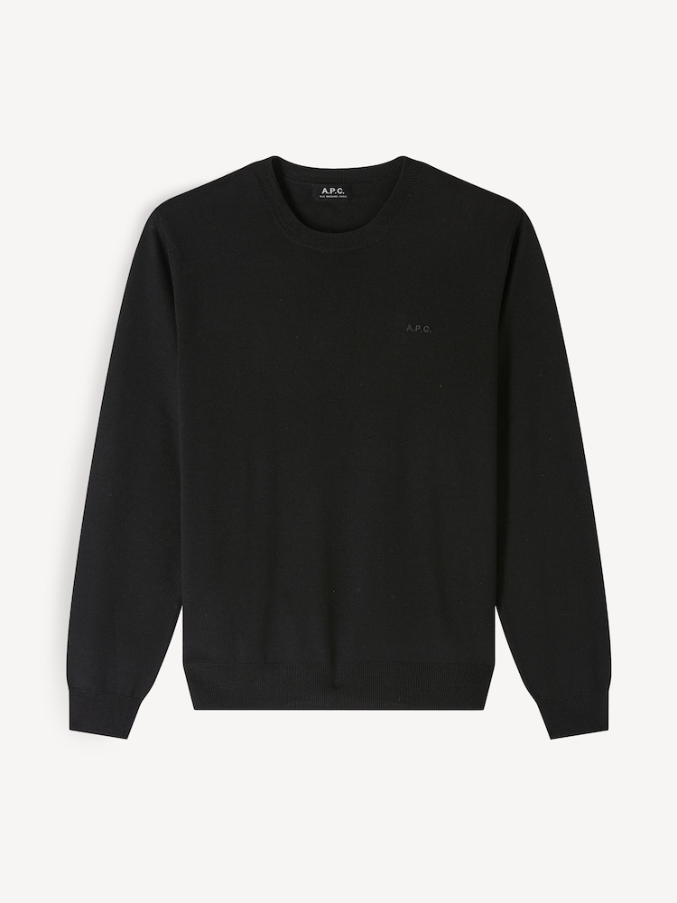 A.P.C. Black Matt Logo Sweater - Image 8 of 8