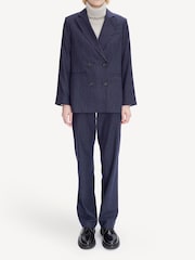A.P.C. Blue Pinstripe Lucy Double Breasted Blazer - Image 1 of 4