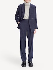 A.P.C. Blue Pinstripe Lucy Double Breasted Blazer - Image 2 of 4