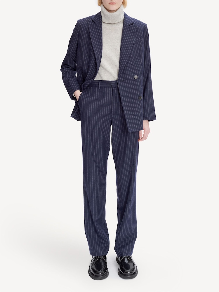 A.P.C. Blue Pinstripe Lucy Double Breasted Blazer - Image 2 of 4 A.P.C. Blue Pinstripe Lucy Double Breasted Blazer - Image 2 of 4