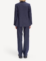 A.P.C. Blue Pinstripe Lucy Double Breasted Blazer - Image 3 of 4