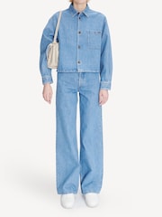 A.P.C. Blue Embroidered Samantha Overshirt - Image 3 of 4