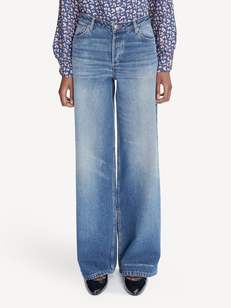 A.P.C. Blue Elisabeth Wide Leg Jeans - Image 1 of 6