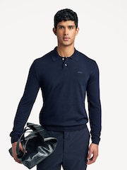 A.P.C. Blue Jacob Logo Polo Shirt - Image 1 of 6