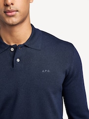 A.P.C. Blue Jacob Logo Polo Shirt - Image 2 of 6