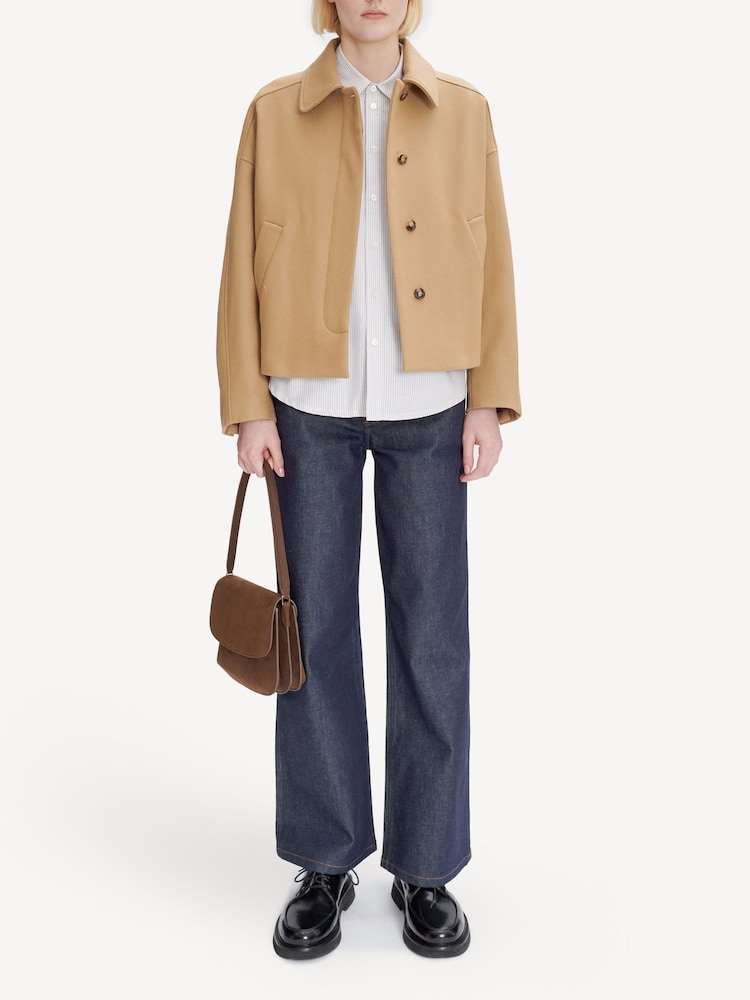 A.P.C. Brown Becca Wool Crop Jacket - Image 1 of 4