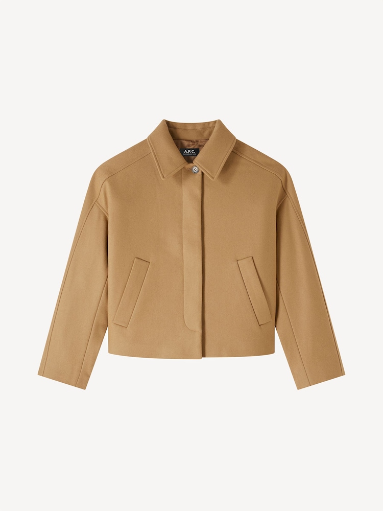 A.P.C. Brown Becca Wool Crop Jacket - Image 4 of 4