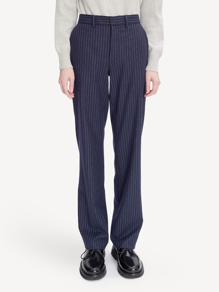 A.P.C. Blue Pinstripe Jane Straight Fit Trousers - Image 1 of 5 A.P.C. Blue Pinstripe Jane Straight Fit Trousers - Image 1 of 5