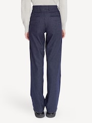 A.P.C. Blue Pinstripe Jane Straight Fit Trousers - Image 2 of 5