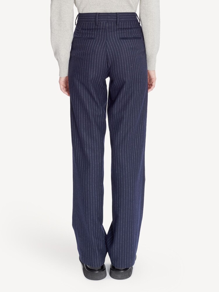 A.P.C. Blue Pinstripe Jane Straight Fit Trousers - Image 2 of 5