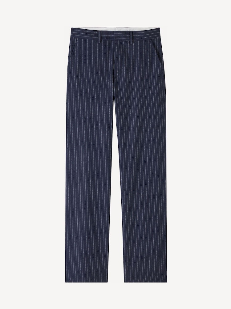 A.P.C. Blue Pinstripe Jane Straight Fit Trousers - Image 5 of 5