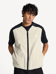 A.P.C. White Nate Embroidered Fleece Gilet - Image 1 of 10
