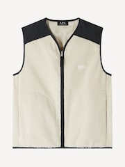 A.P.C. White Nate Embroidered Fleece Gilet - Image 10 of 10
