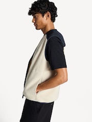 A.P.C. White Nate Embroidered Fleece Gilet - Image 3 of 10