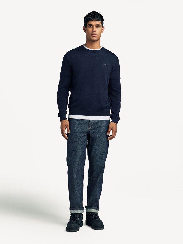 A.P.C. Blue Matt Logo Sweater - Image 2 of 7