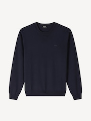 A.P.C. Blue Matt Logo Sweater - Image 7 of 7