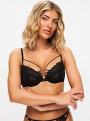 Ann Summers Black Adorn Me Padded Lace Plunge Bra - Image 1 of 5