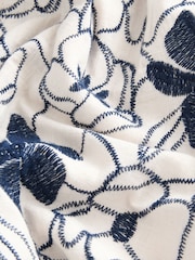 Navy/White Floral Embroidered Elasticated Waist Shorts - Image 6 of 9