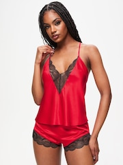 Ann Summers Red Adoration Satin Lace Cami Set - Image 1 of 5