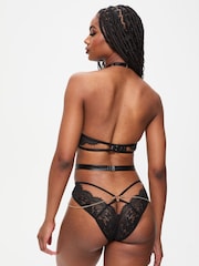 Ann Summers Black Love Mi Amor Crotchless Lace Body With Gold Heart Chain Detail - Image 2 of 5