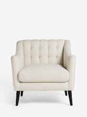 Sosandar Ivory Textured Chenille Amalfi Accent Chair - Image 4 of 9