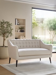 Sosandar Ivory Textured Chenille Amalfi 2 Seater Sofa - Image 1 of 6