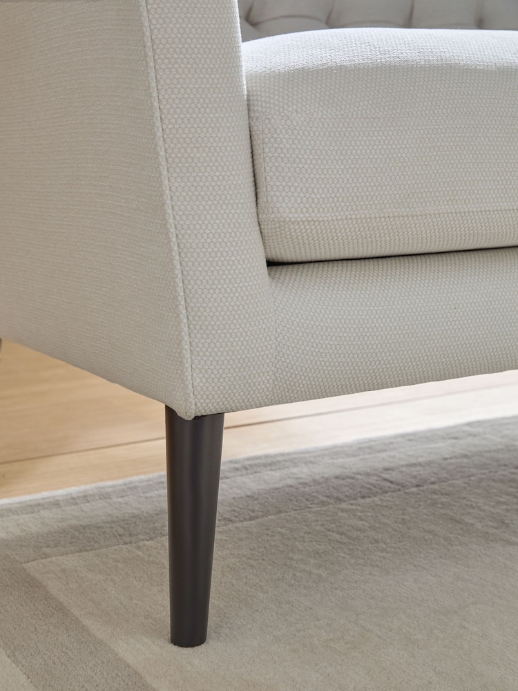 Sosandar Ivory Textured Chenille Amalfi 2 Seater Sofa - Image 2 of 6