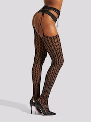 Ann Summers Black Enthralling Crotchless Tights - Image 3 of 3