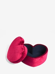 Rockett St George Deep Cherry Red Luxe Needlecord Velvet Heart Large Footstool with Storage - Image 2 of 6