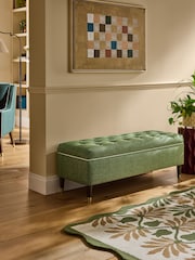 Nina Campbell Carmel Green Walton Storage Ottoman Bench - Image 1 of 9