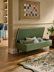 Nina Campbell Carmel Green Walton Storage Ottoman Bench - Image 2 of 9