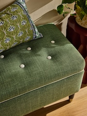 Nina Campbell Carmel Green Walton Storage Ottoman Bench - Image 4 of 9