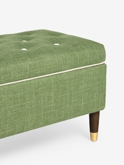 Nina Campbell Carmel Green Walton Storage Ottoman Bench - Image 8 of 9