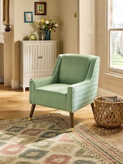 Nina Campbell Green Ikat Diamonds Rosebury Accent Chair - Image 1 of 8